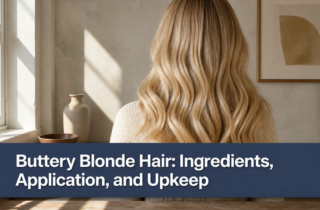 Buttery blonde hair with creamy golden strands reflecting light
