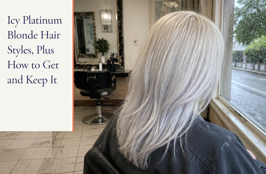 Icy platinum blonde hair with a pale silvery white tone