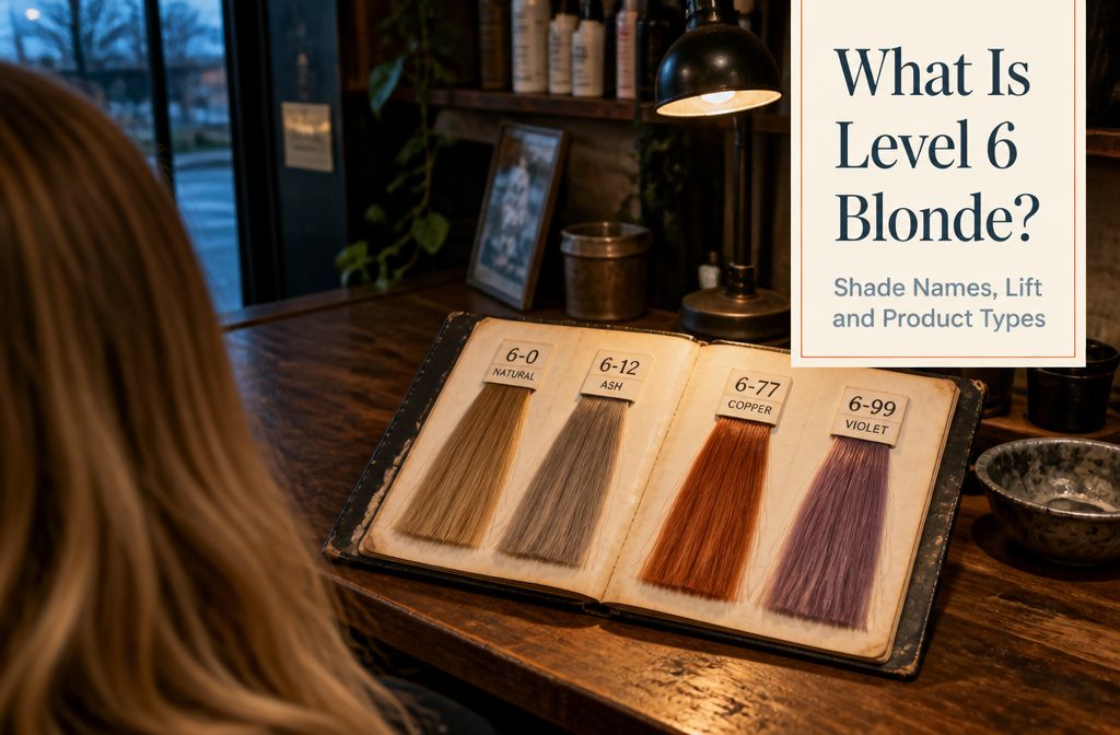 Dark blonde hair color swatch between brunette and light blonde shades