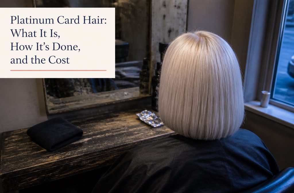 Platinum blonde hair with an even icy tone from roots through ends